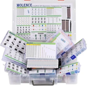 5162pcs DIY Electronics Components Kit Assortment, Resistors, Inductors,...  - Picture 1 of 7