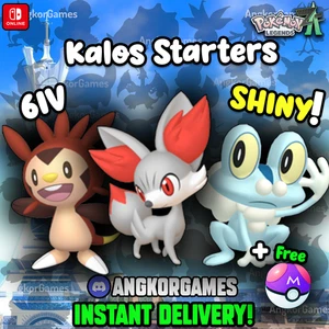 ✨ Kalos Starters ✨ Shiny Chespin Fennekin & Froakie ✨ 6IV ✨ Pokemon Legends ZA - Picture 1 of 3