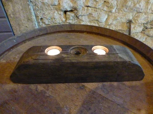 Teelichthalter Unikat aus altem Eichenholz Fassriegel Alt 43 cm Holz Eiche - Bild 1 von 4