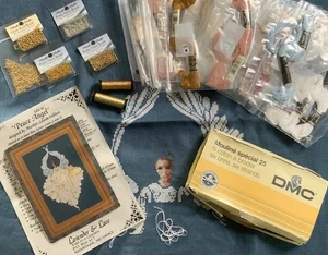 Lavender & Lace PEACE ANGEL Cross Stitch Kit Marilyn Leavitt-Imblum ~ Started - Picture 1 of 14