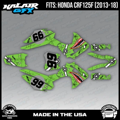Kit de gráficos para Honda CRF125F (2013-2018) CRF 125F Predator - Verde Foto 1 de 4
