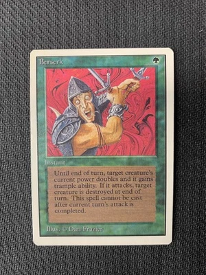 MTG Magic the Gathering UNLIMITED BERSERK NM Front LP Back - Image 1 of 2