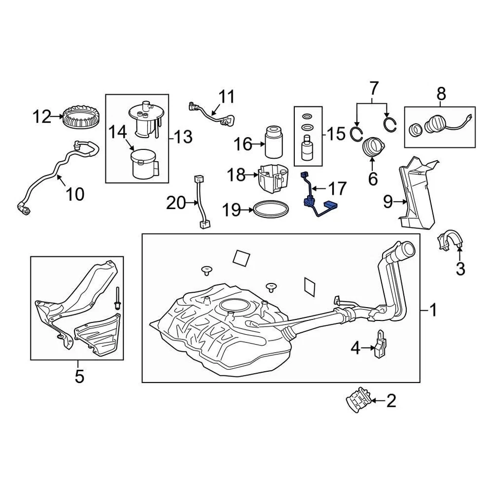 For Toyota Yaris 2007-2018 Toyota 8332052261 Fuel Sender & Hanger Assembly Foto 1 de 2