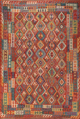 Flat Weave Kilim Area Rug 8x11 Ft Multicolor Southwestern Wool Carpet Oriental - Image 1 of 4