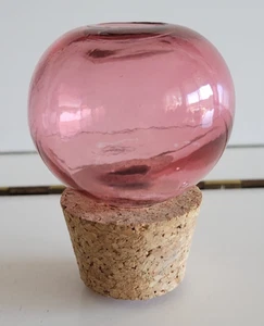 SOFT PINK  VIDRIOS SAN MIGUEL GLASS STOPPER 3 INCHES TALL DIAMETER 1.125 INCH - Picture 1 of 7