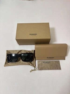 BURBERRY BE4376U 300271 Square Sunglasses Black Havana Frame Dark Green Lens - Image 1 of 4
