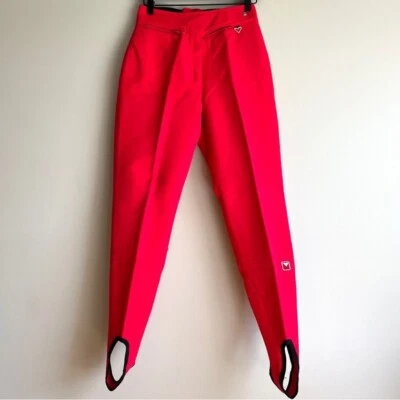 Pantalones de esquí Obermeyer vintage estribo para mujer 10 R rojo lana elástico tiro alto Japón Foto 1 de 4