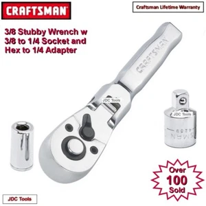 Craftsman 3/8 Drive Stubby Flex Head Socket Wrench with 2 Adapters - Bild 1 von 5