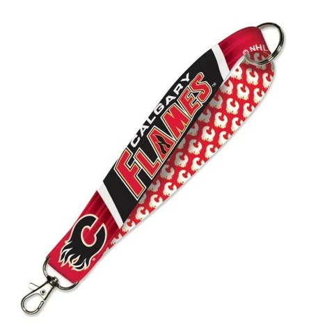 NHL CALGARY FLAMES KEY BAND LANYARD KEY CHAIN 1" WIDTH NEW Cover