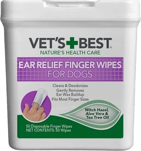 Vet's Best Disposable Ear Relief Finger Wipes for Dogs (50 Count) - Picture 1 of 1