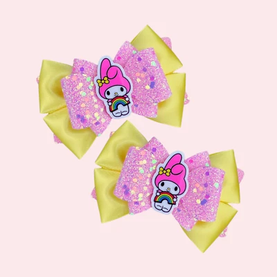 Lazo para el cabello Sanrio Hello Kitty Melody, lazos para el cabello para niñas, lazos para niños pequeños Foto 1 de 2
