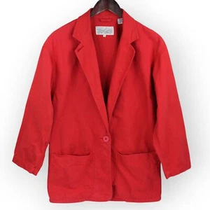 Blazer Perry Ellis x Levi Strauss Algodón Lino Lona Abrigo Granero Utilidad Tareas - Imagen 1 de 13