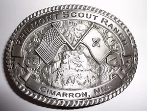 Philmont Scout Ranch Pewter Ribbon/Flags Belt Buckle - Boy Scouts of America BSA - Picture 1 of 1