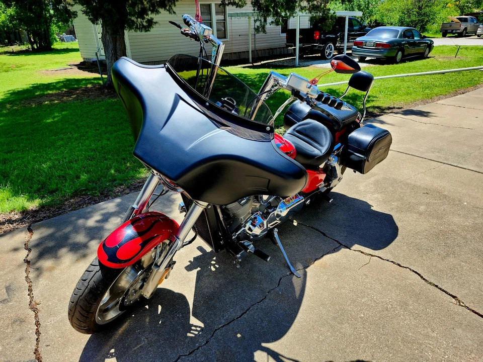 BAGGER 4X5 英寸 SPKS BATWING FAIRING 4 4 HONDA VTX C R S 1800 1300 WINDSHIELD 透明 — 第 1/4 张图片