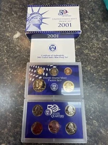 2001 United States Mint Proof Set - Mint Packaging/Certificate of Authentication - Picture 1 of 6