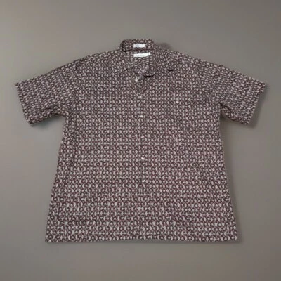 Camisa BURMA BIBAS Para Hombres Algodón Césped De Colección Granate Geométrica Oculta Con Botones Grande Foto 1 de 4