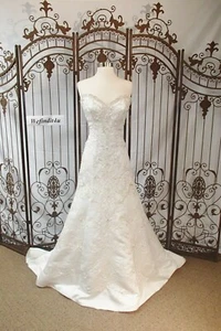 WW49 W COLLECTION JADE GRÖSSE 14 ELFENBEIN GOLD 1999 $ SCHÖNES HOCHZEITSKLEID KLEID - Bild 1 von 1