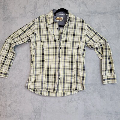 Enzo Tovare Hecho en Italia Para Hombre Con Botones 100% Algodón Amarillo/Azul/Azul Marino Mediano Foto 1 de 4