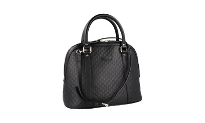 GUCCI MICROGUCCISSIMA BOLSO DE HOMBRO BOLSO DE MANO CUERO NEGRO PLATA NUEVO Foto 1 de 4