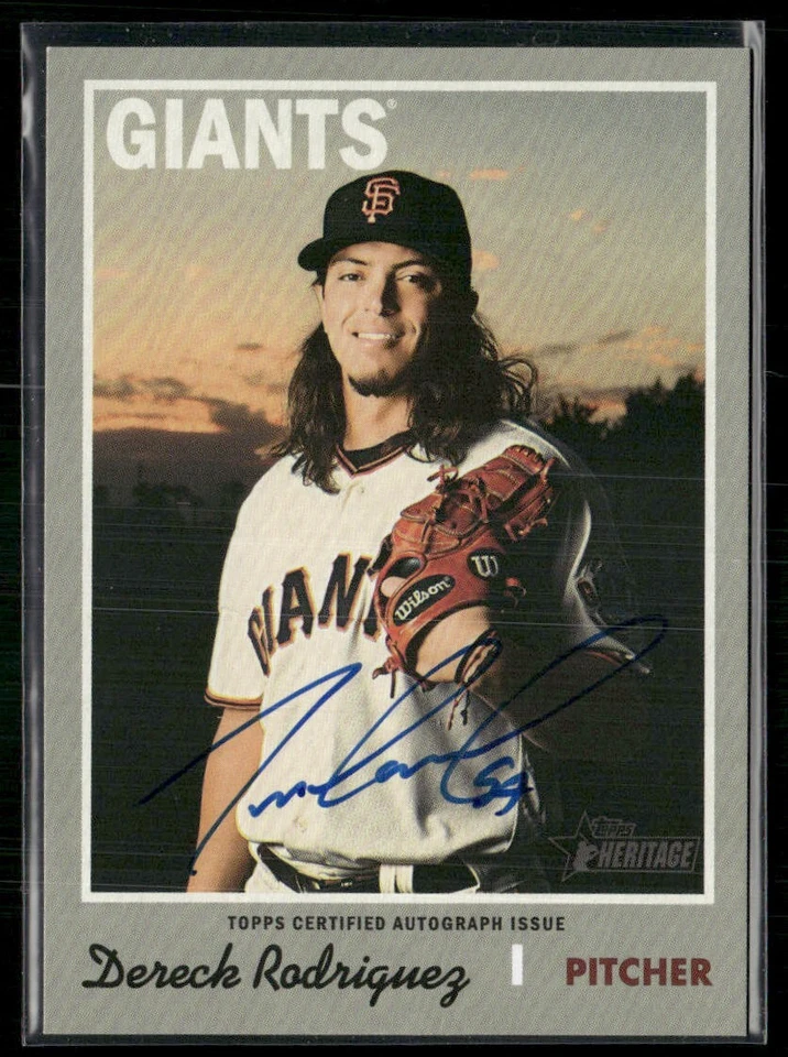 Dereck Rodriguez 2019 Topps Heritage Real One Auto - Image 1 of 2