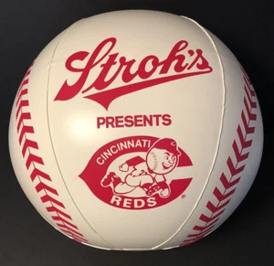 NOS Stroh's Bier Cincinnati Reds aufblasbarer aufblasbarer Baseball Mr. Red Werbung Display - Bild 1 von 10