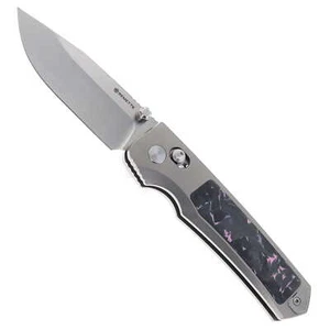 Remette RT-Aurora Folding Knife Titanium/CF Handle M390 Plain Edge RT-Aura-P - Picture 1 of 6