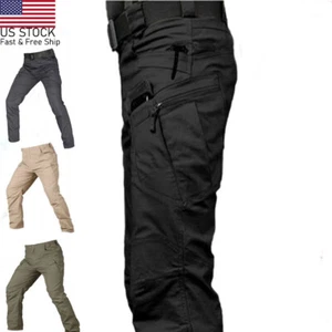 US Men Tactical Cargo Pants Soldier Straight-fit Work Combat Trousers Outdoor - Picture 1 of 32