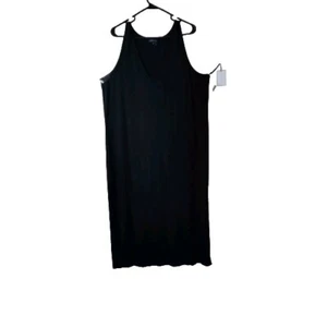 1. State V-neck Tank Sweater Sleeveless Maxi Dress Black Side Slit Plus Sz 2X - Picture 1 of 10