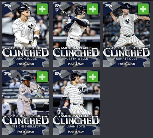 [DIGITAL] Topps Bunt - Clinched 24 S1 - New York Yankees Team Color - Pick - Image 1 of 1