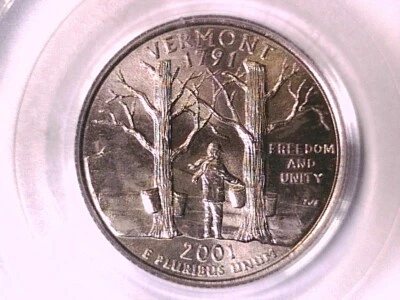 2001 D Washington State Quarter PCGS MS 66 Vermont 70080519 - Image 1 of 3