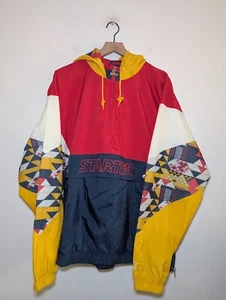 Chaqueta Pullover Rara De Colección Starter Terreno Resistente Azteca Bloque de Color Con Capucha Años 90 L - Imagen 1 de 7