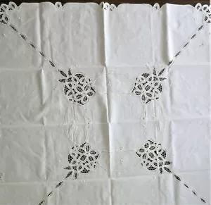 Mantel de Colección Algodón Blanco Battenberg Encaje Bordado Serpientes Creación de Pavo Real - Imagen 1 de 11