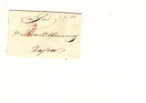 Stampless Letter 1848 Madrid to lafra Italy Vintage Cover ink spot inside (mb20 - Picture 1 of 2