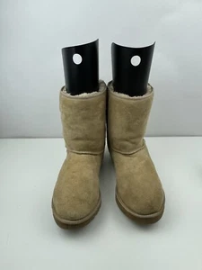 UGG Australia Womens Classic Short Sand Suede Sheepskin Boots Vintage - Picture 1 of 11
