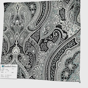 Duralee Paisley Designer Upholstery Fabric Blue Navy Firm Strong Polyester 17 Sq - Picture 1 of 5