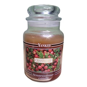 Yankee Candle CRANBERRY Black Band Label Large 22 oz Retired Rare Preowned - Picture 1 of 8
