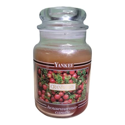 洋基蜡烛 CRANBERRY 黑色表带标签大号 22 盎司已停产罕见二手  — 第 1/4 张图片