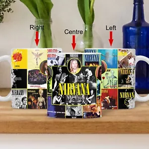 Nirvana Mug / Gift. Collage of Albums and Records and Band Members. Kurt Cobain - Picture 1 of 4