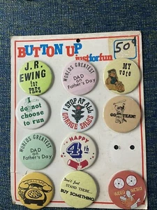 VINTAGE 80er KNÖPFE NEUWERTIG AUF KARTE! STORE DISPLAY Popkultur! 11 insgesamt - Bild 1 von 5