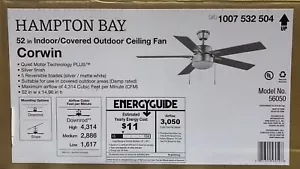 Hampton Bay 52 in. Corwin Indoor/Outdoor Silver Replacement parts 1007532504 - Picture 1 of 23