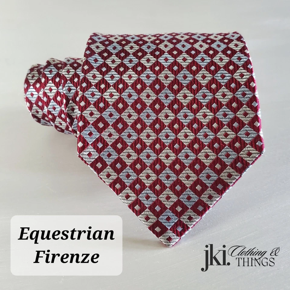 Gravatas masculinas equestres Firenze de seda marrom - Imagem 1 de 4