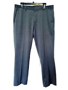 Pantalones de vestir Calvin Klein ajustados para hombre talla 34 x 32 gris frente plano pierna recta - Imagen 1 de 11