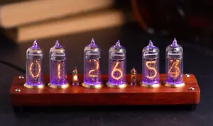 IN-14 6- digits Nixie clock Kit. Wooden case. Tubes included. Wi-fi. - Picture 1 of 12