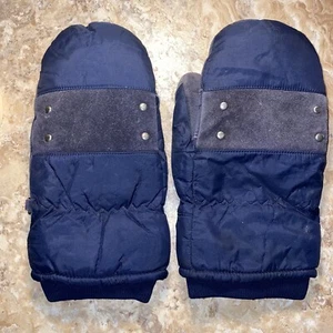 Vintage SEARS Sports Center Winter Gloves Mittens Navy Blue Long Size Family XL - Picture 1 of 4
