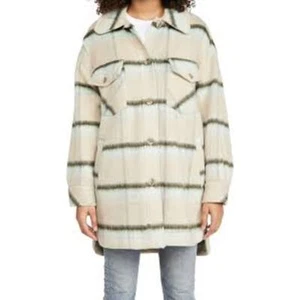 FREE PEOPLE Vienna Brushed Wool Checked Shacket Size XS - Picture 1 of 10