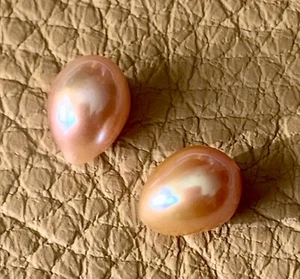 Pareja perlas cultivadas auténtica perilla. 11 x 7,5 mm. 7,61 kilates - Imagen 1 de 7