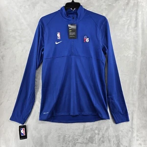 76ers NBA Nike Performance 1/4 Zip Long Sleeve Shirt Mens Medium Blue Dri-fit - Picture 1 of 6