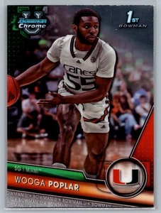 2023-24 Bowman University Chrome Wooga Poplar #85 Miami Hurricanes - Picture 1 of 2