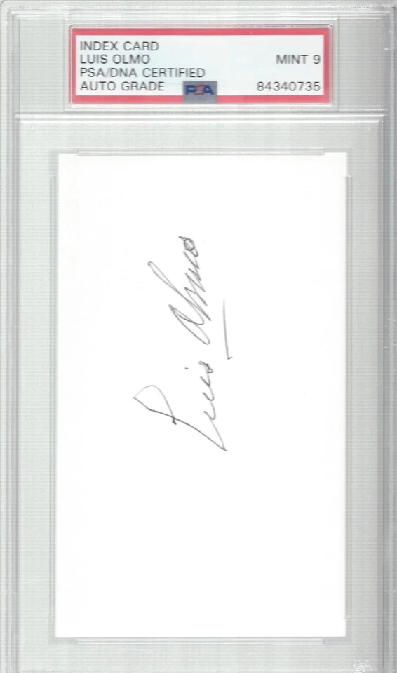 LUIS OLMO. 1943-51 DODGERS/BRAVES, PSA/DNA MINT 9 - Image 1 of 1