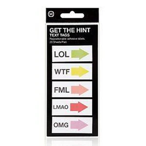 Sticky Labels Get The Hint Rude Funny Adult Text Tags Repostionable 20pcs - Picture 1 of 1